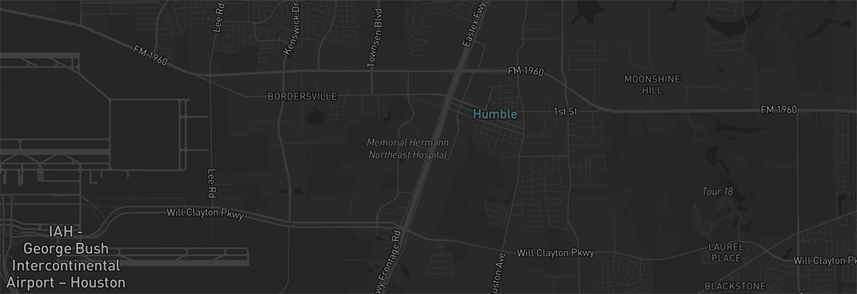 Map showing Bractos service coverage in Humble, Texas