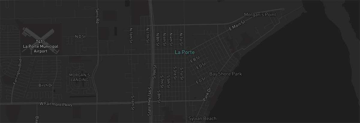 Map showing Bractos service coverage in La Porte, Texas