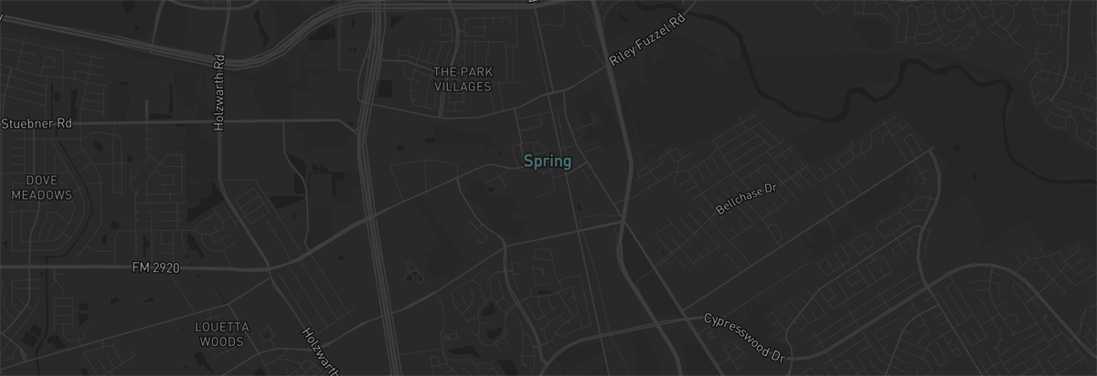 Map showing Bractos service coverage in Spring, Texas